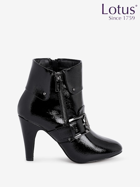 Lotus Black Lotus Patent Black Boots (Q73968) | €44.50