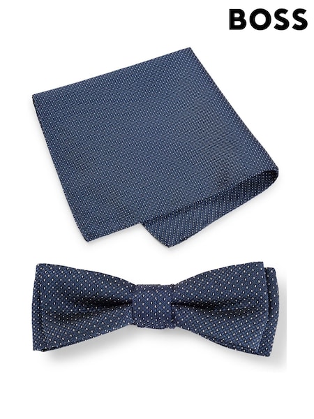 BOSS Silk-Blend Jacquard Bow Tie and Pocket Square (Q74022) | €32