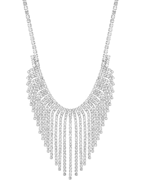 Jon Richard Silver Tone Crystal Diamante Fringe Necklace (Q74113) | €17.50