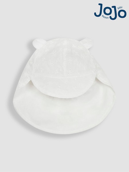 JoJo Maman Bébé White Broderie Legionnaire Cap (Q74169) | R$ 140