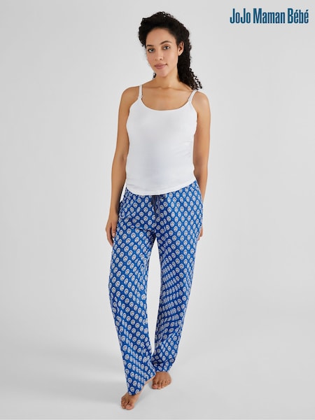 JoJo Maman Bébé Blue Batik Print Maternity & Nursing Pyjamas Set (Q74174) | €66
