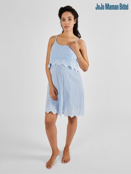 Jojo Maman Bébé Ticking Stripe Maternity & Nursing Nightdress (Q74189) | 268 LEI