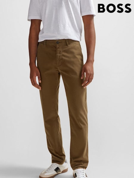 BOSS Green Slim-Fit Trousers In Stretch-Cotton Satin (Q74218) | €76