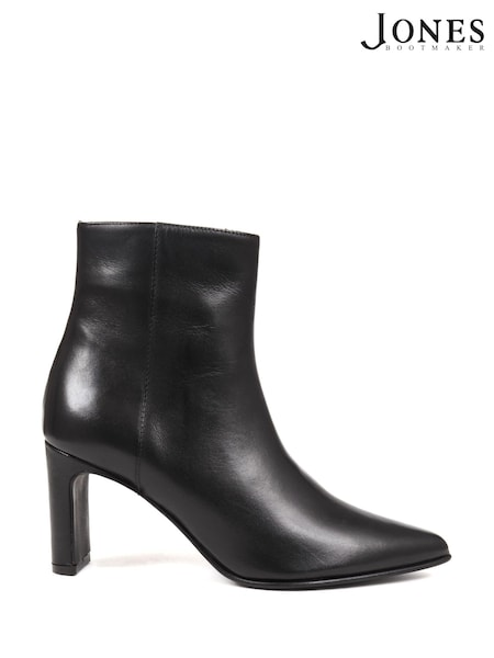 Jones Bootmaker Capriana Heeled Black Ankle Boots (Q74220) | €199