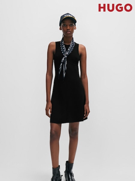 Hugo Fit-And-Flare Sleeveless Black Dress With Seam Details (Q74222) | €63