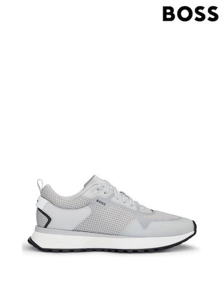 BOSS Grey Sporty Mesh Trainers (Q74250) | 627 zł