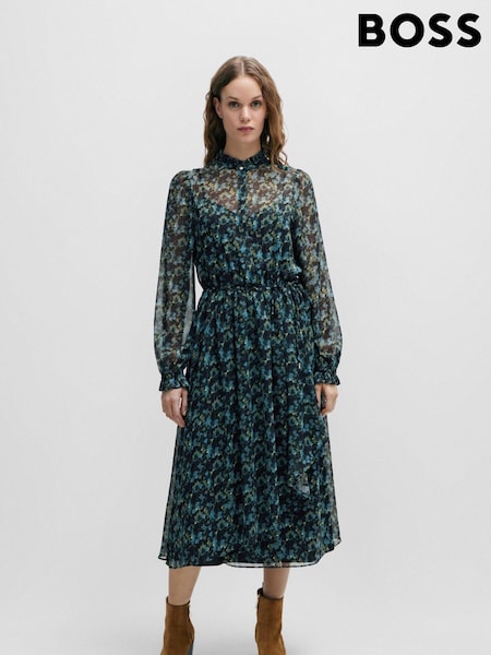 BOSS Blue Regular-Fit Midi Dress With Digital Print (Q74257) | €152