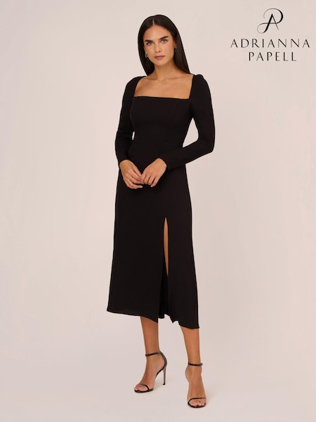 Adrianna Papell Light Crepe Black Dress (Q74623) | €86