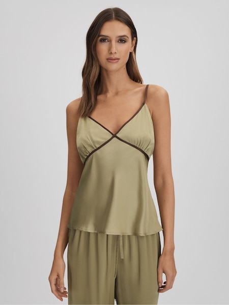 Maison Essentiele Silk Contrast Trim Cami (Q74695) | ‏742 ر.ق.