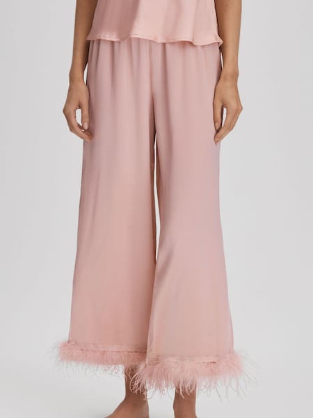 Maison Essentiele Silk Feather Trim Pyjama Bottoms (Q74724) | ‏1٬683 ر.ق.