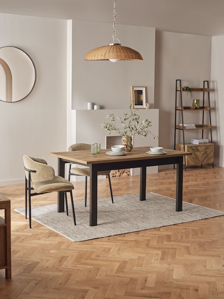 Dark Bronx Oak Effect Rectangle 6 to 8 Seater Extending Dining Table (Q74865) | €610