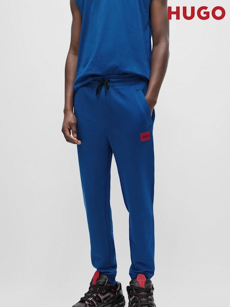 داكن أسود - HUGO 100% Cotton Logo Cuffed Joggers (Q75113) | ‏220 ر.ق.