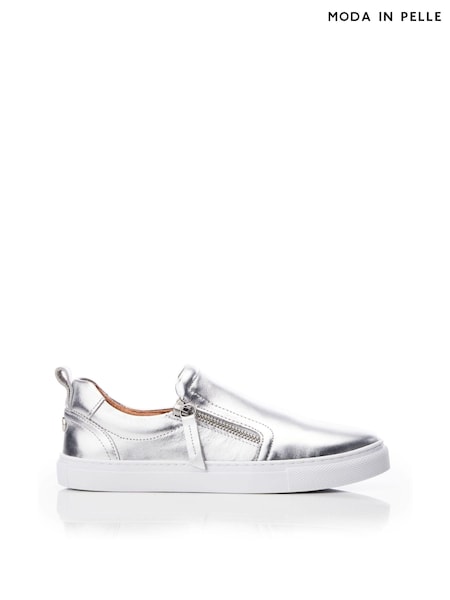 Moda in Pelle Bradly Slip-On Side Zip Trainers (Q75239) | ₪598