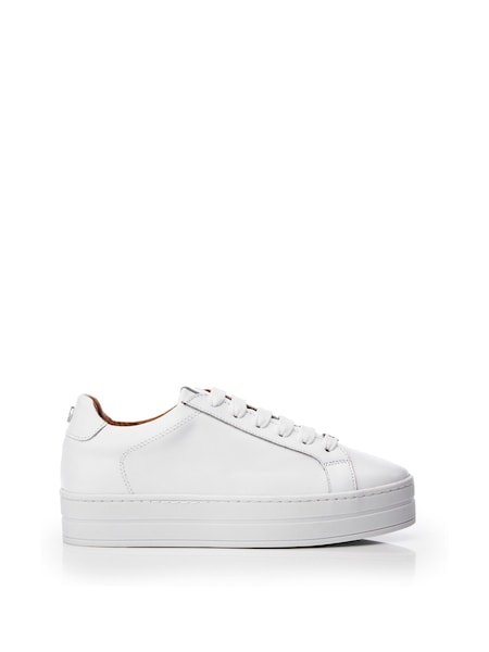Moda in Pelle Boxy Slab Unit Plain Lace Up White Trainers (Q75245) | €72