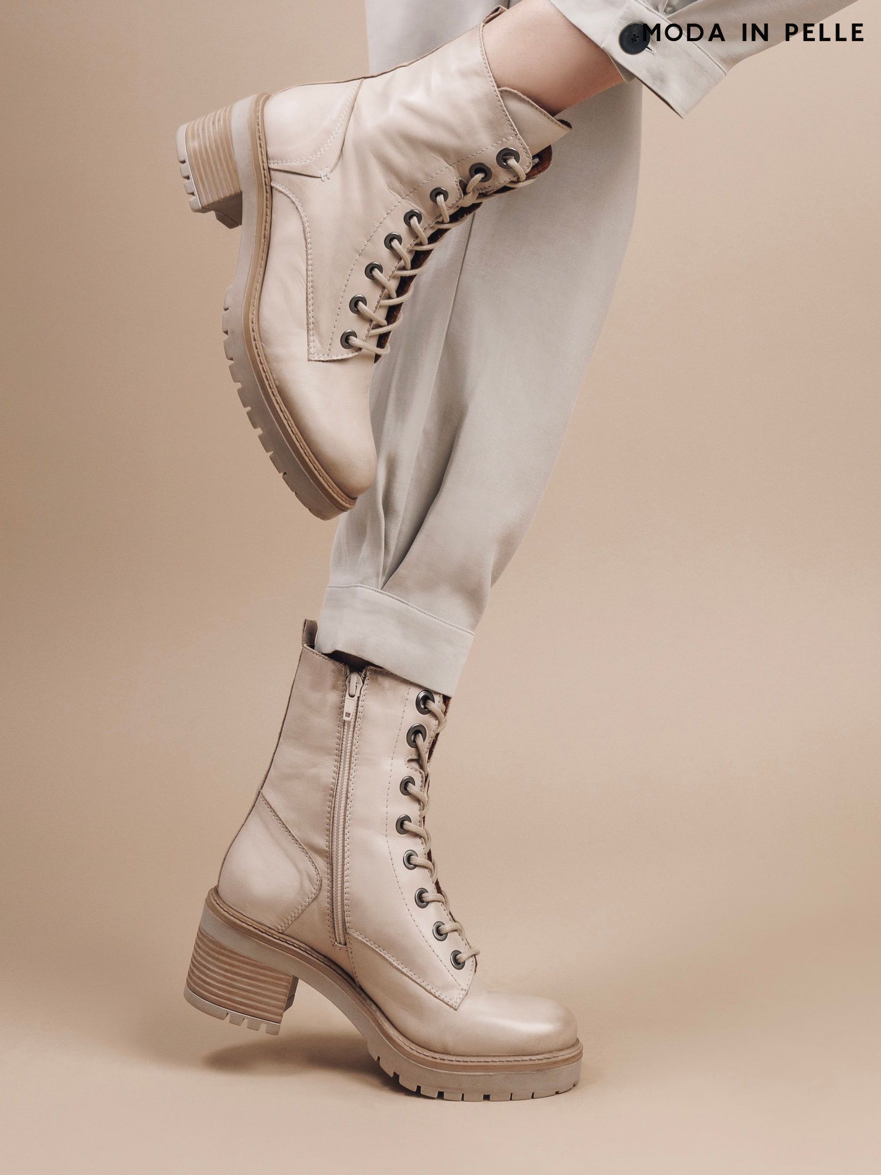 Sale nude lace up ankle boots Discount