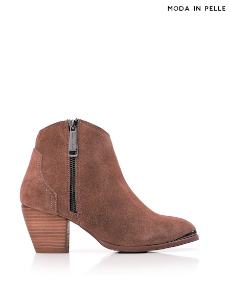 Maro - Moda in Pelle Dania Western Style Ankle Cizme (Q75286) | 1,110 LEI