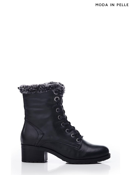 Moda In Pelle ALPINNE FAUX FUR LINED LACE UP LEATHER BOOT (Q75299) | €203