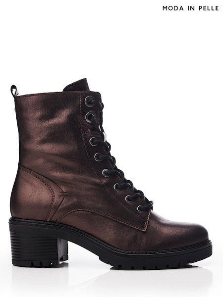 Moda in Pelle Bellzie Lace Up Leather Ankle Boots (Q75335) | €183