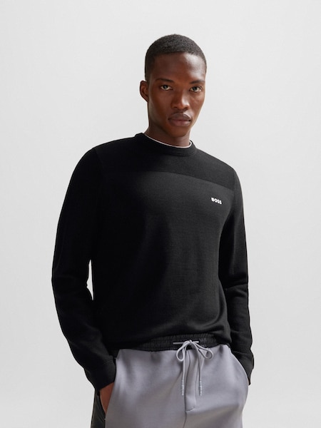 Чорний - BOSS бренд круглий виріз Dry-Flex Fabric светр (Q75383) | 8 351 грн