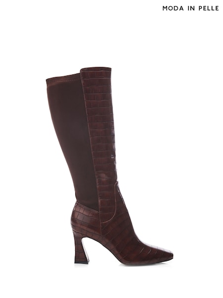 Moda in Pelle Millea Long Swoosh Heel Square Toe Boots (Q75418) | €121