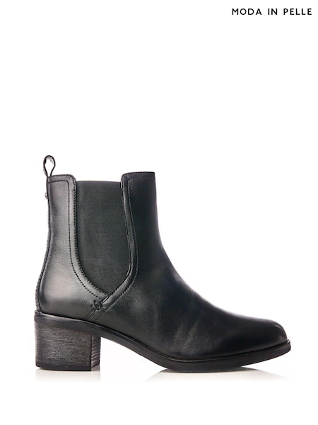 Moda in Pelle Natele Block Heel Chelsea Boots (Q75443) | ₪548