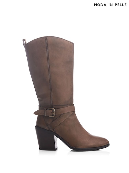 Moda in Pelle Serana Block Heel Long Buckle Boots (Q75445) | €83