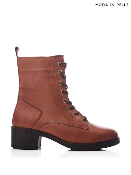 Moda in Pelle Calia Lace-Up Leather Ankle Boots (Q75454) | 777 LEI