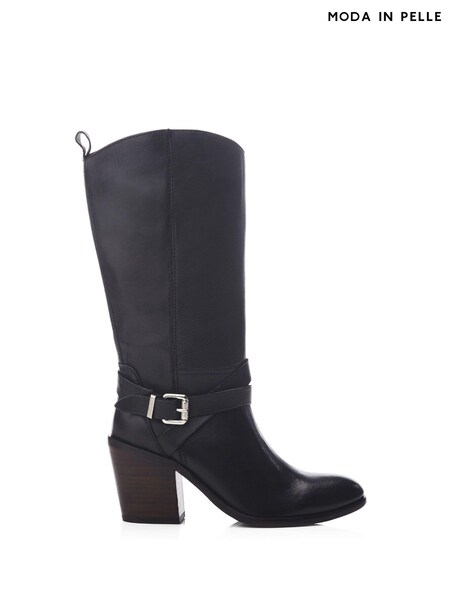 Moda in Pelle Serana Block Heel Long Buckle Boots (Q75455) | 933 LEI