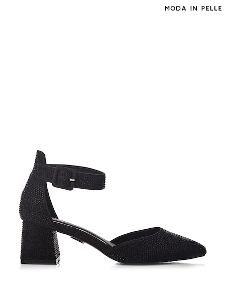 Moda in Pelle Kadie Block Heel Mid Point 2 Part D'Orsey Black Shoes (Q75469) | € 34
