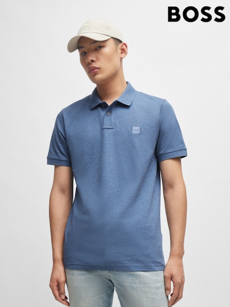 Albastru deschis - Tricou polo BOSS Passenger Box Logo (Q75488) | 330 LEI