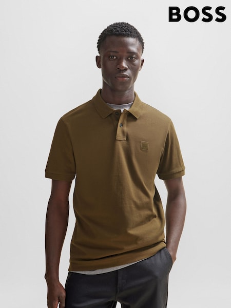Verde - Tricou polo BOSS Passenger Box Logo (Q75491) | 588 LEI