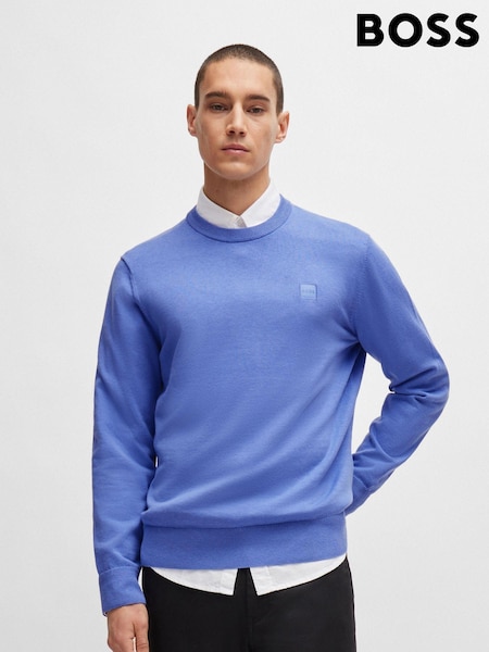 Violet - Pulover din cașmir cu logo și Blend BOSS (Q75509) | 426 LEI