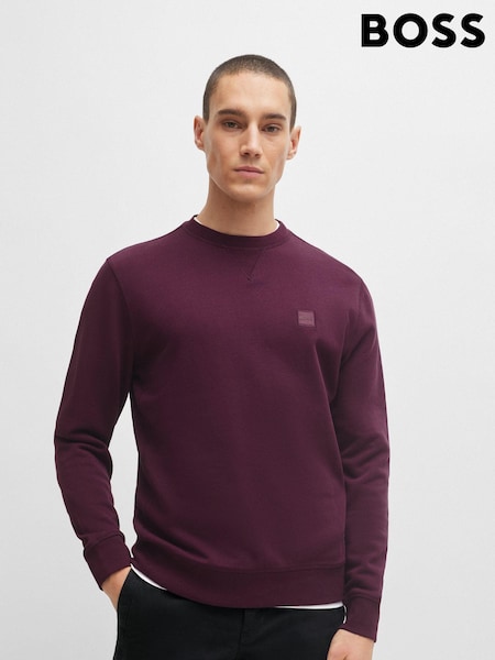 BOSS Purple Relaxed Fit 100% Cotton Sweatshirt (Q75511) | €58