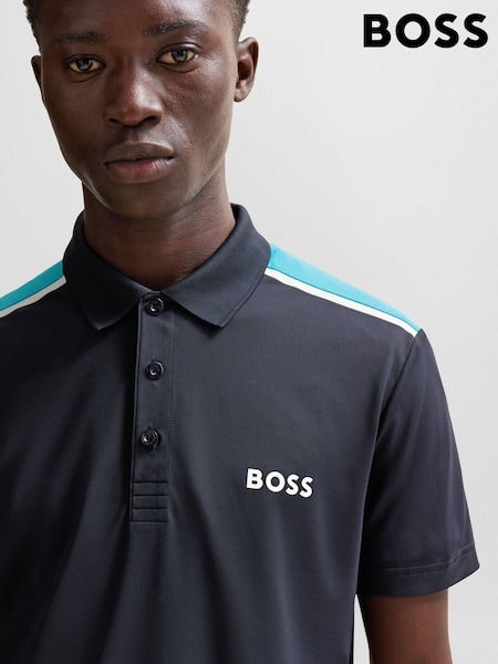 Schwarz - BOSS Performance-Stretch Polo Shirt With Contrast Logo (Q75516) | 37 €