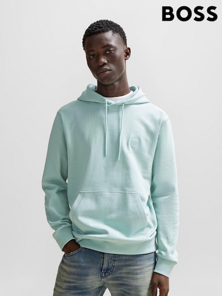 BOSS Blue Light Logo Patch Terry Hoodie (Q75528) | €81
