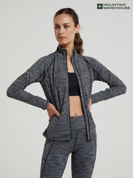 Mountain Warehouse Black Bend & Stretch Womens Full-Zip Midlayer Fleece (Q75568) | €52