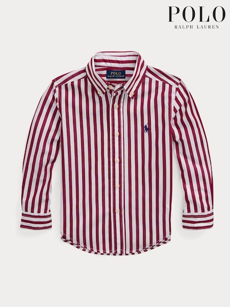 Polo Ralph Lauren Boy Striped 100% Cotton Poplin White Shirt (Q75605) | €44 - €47