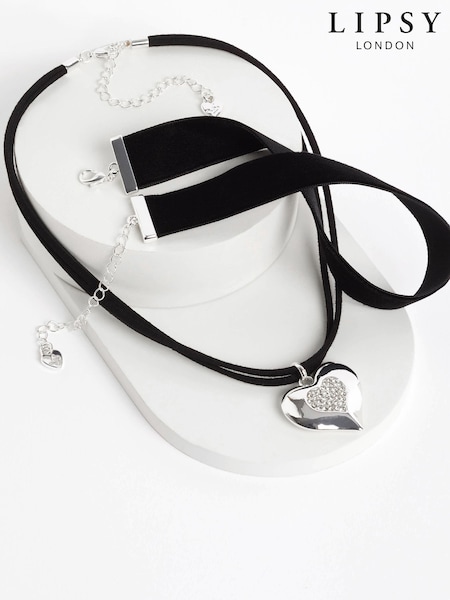 Lipsy Jewellery Silver Tone Heart Stretch Bracelet (Q75613) | €14.50