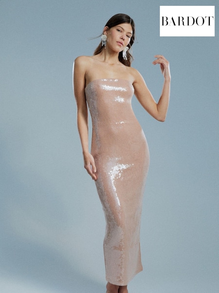 Bardot Brown Launa Sequin Maxi Dress (Q75667) | €85