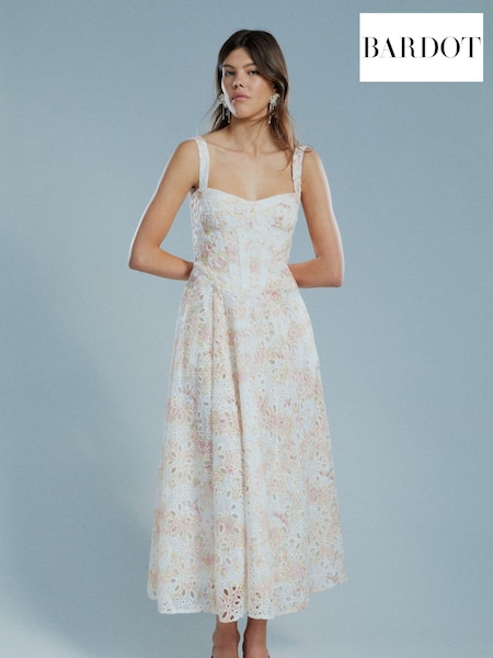 Bardot Yellow Lilah Corset Midi Dress (Q75696) | €89