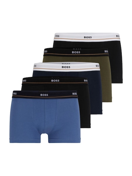 BOSS Blue Stretch Cotton Logo Waistband 5-Pack Boxer Trunks (Q75715) | €53