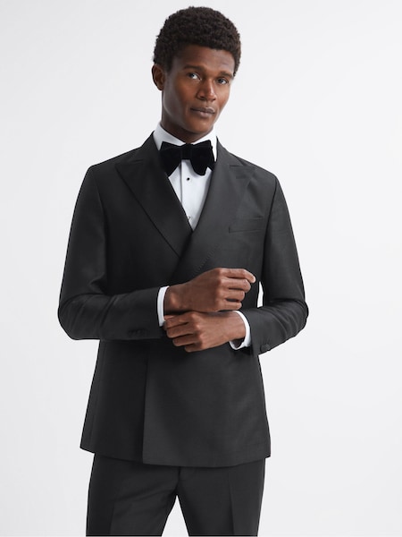 Чорний - Рівнина - Oscar Jacobson Double Breasted Blazer (Q75813) | 41 996 грн
