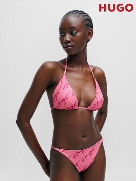 HUGO Pink Quick-Dry Bikini Bottoms With Handwritten Logos (Q75835) | €27