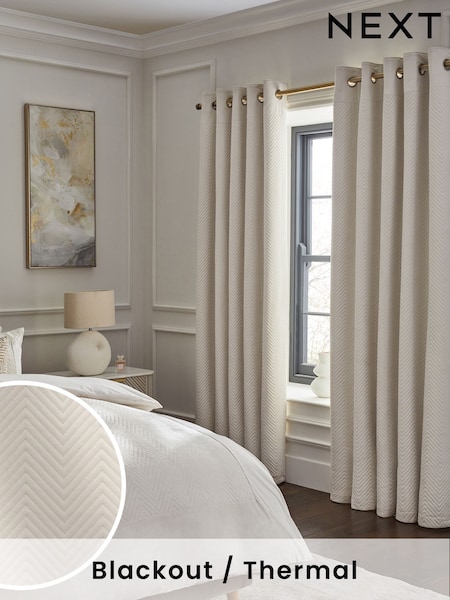 Natural Cream Madison Blackout/Thermal Eyelet Curtains (Q76324) | $108 - $281
