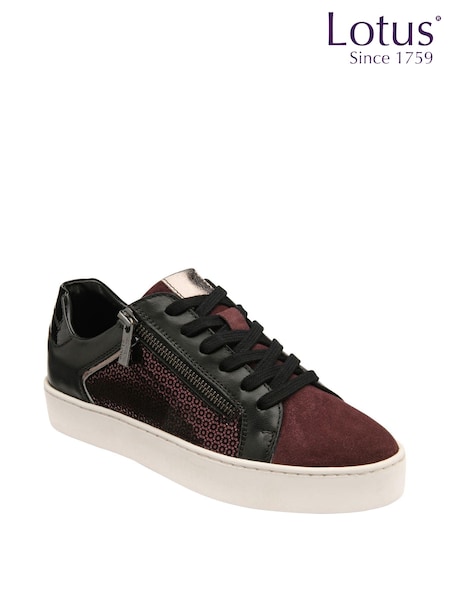 Lotus Black Leather Casual Zip-Up Trainers (Q76577) | €89