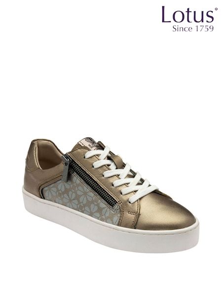 Lotus Metallic Leather Casual Zip-Up Trainers (Q76603) | AED204