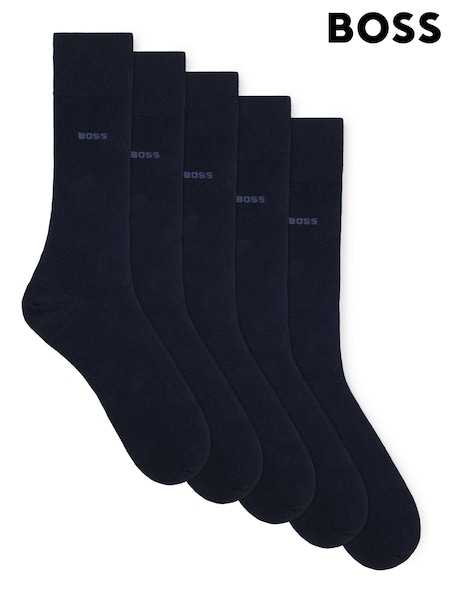 BOSS Blue Cotton Blend Regular Length Socks 5 Pack (Q76762) | €34