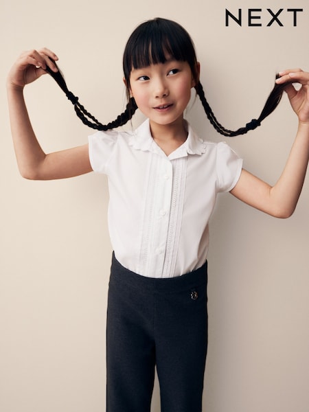 White Cotton Rich Scalloped Collar School Shirt (3-14yrs) (Q76795) | $14 - $20