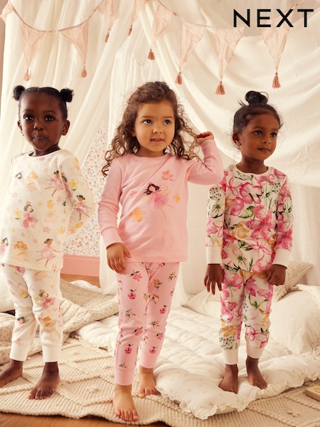 Rosa/hada crema - Long Sleeve Snuggle Pyjamas 3 Pack (9mths-16yrs) (Q76800) | 36 € - 48 €