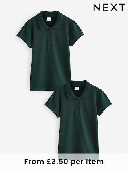 Verde - 100% Cotton Short Sleeve Polo Shirts 2 Pack (3-16yrs) (Q76841) | 10 € - 17 €